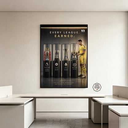 Cristiano Ronaldo Al Nassr 2025/26 Champions Poster Wall Art – 37 Titles Football Decor