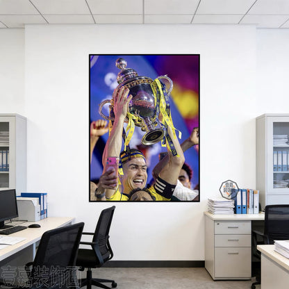 Cristiano Ronaldo Al Nassr 2025/26 Champions Poster Wall Art – 37 Titles Football Decor