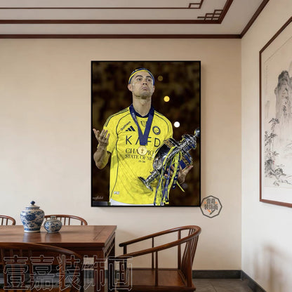 Cristiano Ronaldo Al Nassr 2025/26 Champions Poster Wall Art – 37 Titles Football Decor