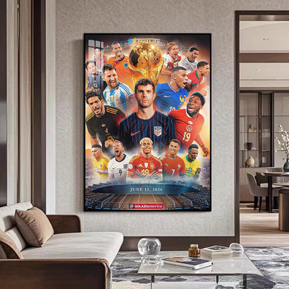 2026 World Cup Top 10 Football Legends Poster 🏆 Wall Art for Home & Office