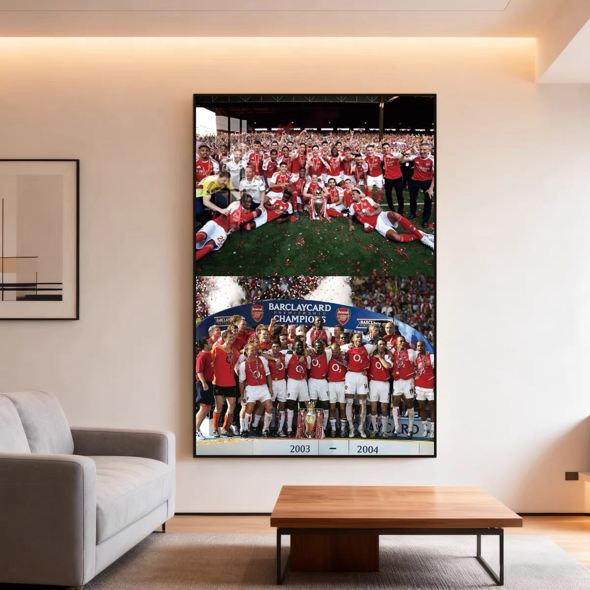 Arsenal Premier League Champions Poster Wall Art – Two Generations Football Club Legacy Decor