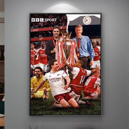 Arsenal Premier League Champions Poster Wall Art – Two Generations Football Club Legacy Decor
