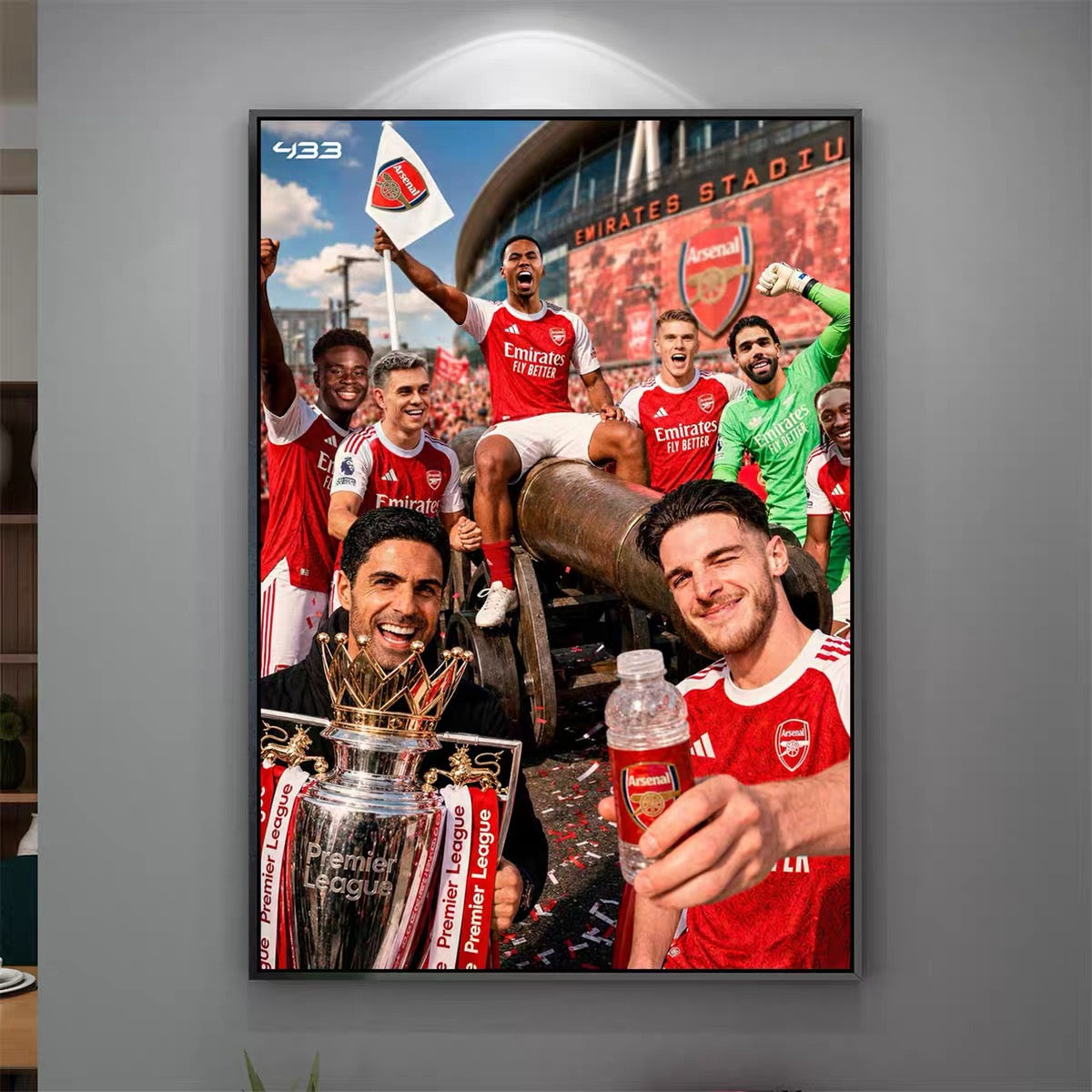 Arsenal Premier League Champions Poster Wall Art – Two Generations Football Club Legacy Decor