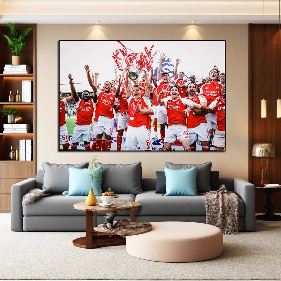 Arsenal 25/26 EPL Champions Poster Wall Art for Sports Betting Shop Decoration