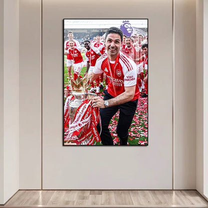 Arsenal Premier League Champions Poster Wall Art – Two Generations Football Club Legacy Decor