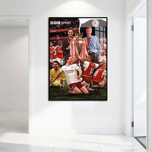 Arsenal Premier League Champions Poster Wall Art – Two Generations Football Club Legacy Decor