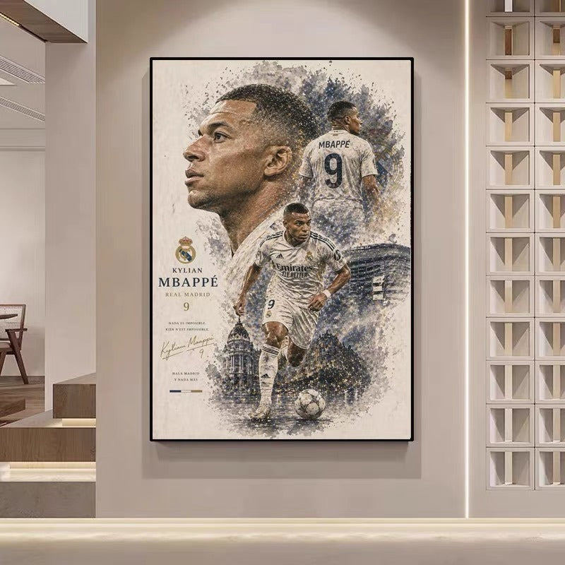 Cristiano Ronaldo, Mbappé & Haaland Football Legends Poster – World Cup Stars Wall Art