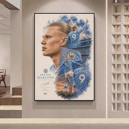 Cristiano Ronaldo, Mbappé & Haaland Football Legends Poster – World Cup Stars Wall Art