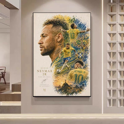 Cristiano Ronaldo, Mbappé & Haaland Football Legends Poster – World Cup Stars Wall Art