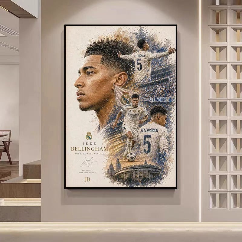 Cristiano Ronaldo, Mbappé & Haaland Football Legends Poster – World Cup Stars Wall Art
