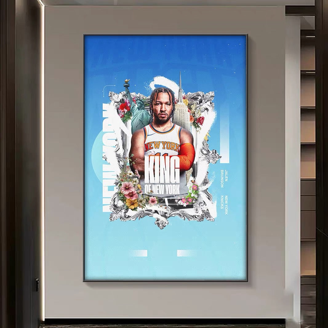 Jalen Brunson New York King Poster – Knicks Basketball Wall Art