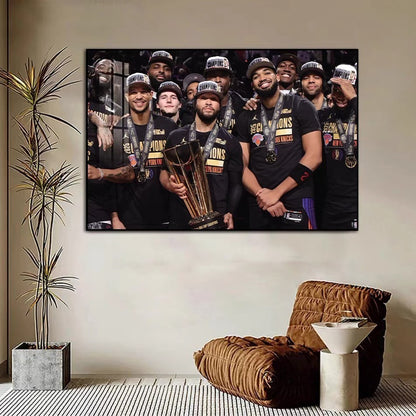 New York Knicks 2025 NBA Cup Champions Poster – Championship Team Celebration Basketball Wall Art
