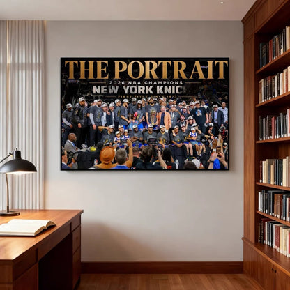 New York Knicks 2026 Champions Poster – Jalen Brunson Championship Celebration Basketball Wall Art