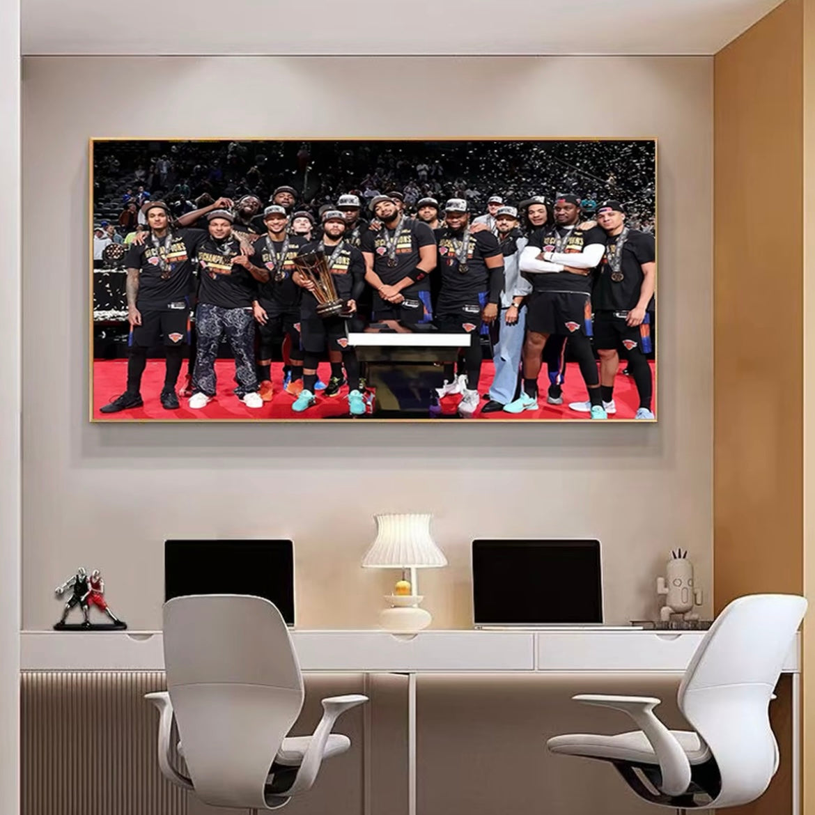 New York Knicks Champions Team Photo Poster – NBA Championship Celebration Basketball Wall Art