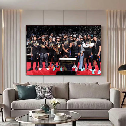 New York Knicks 2025 NBA Cup Champions Poster – Championship Team Celebration Basketball Wall Art