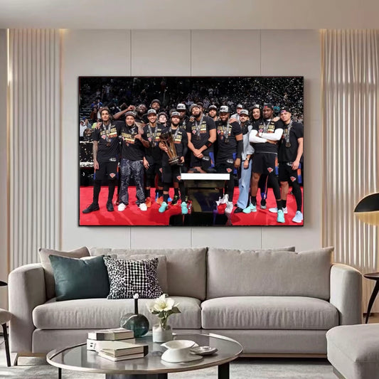 New York Knicks 2025 NBA Cup Champions Poster – Championship Team Celebration Basketball Wall Art