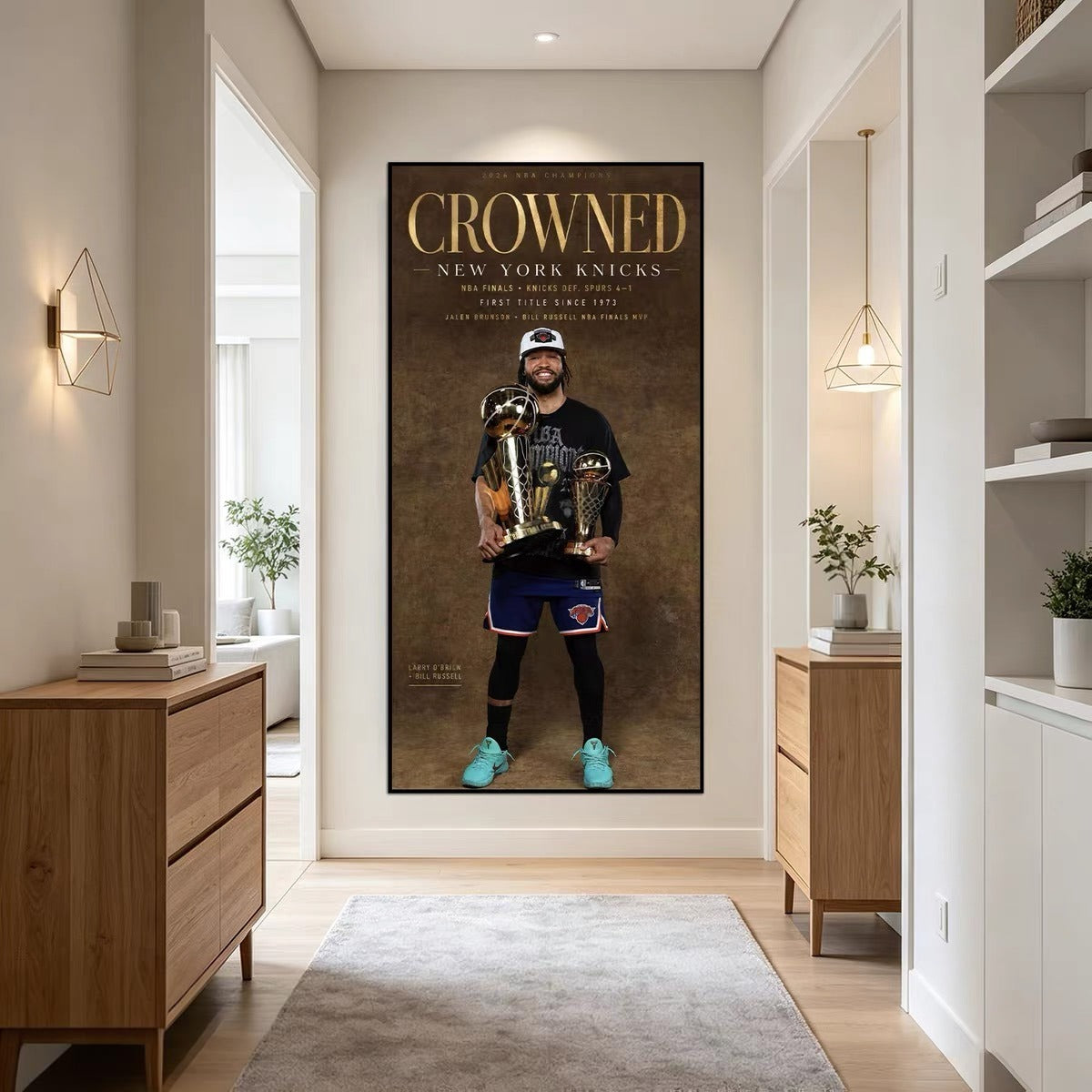 New York Knicks 2026 NBA Champions Team Trophy Wall Art