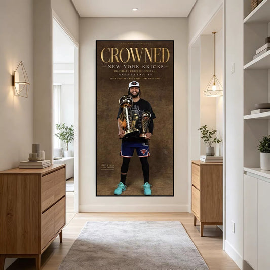 New York Knicks 2026 NBA Champions Team Trophy Wall Art