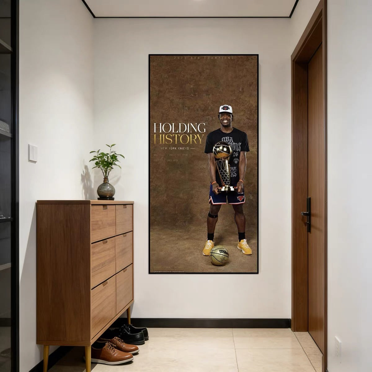 New York Knicks 2026 NBA Champions Team Trophy Wall Art