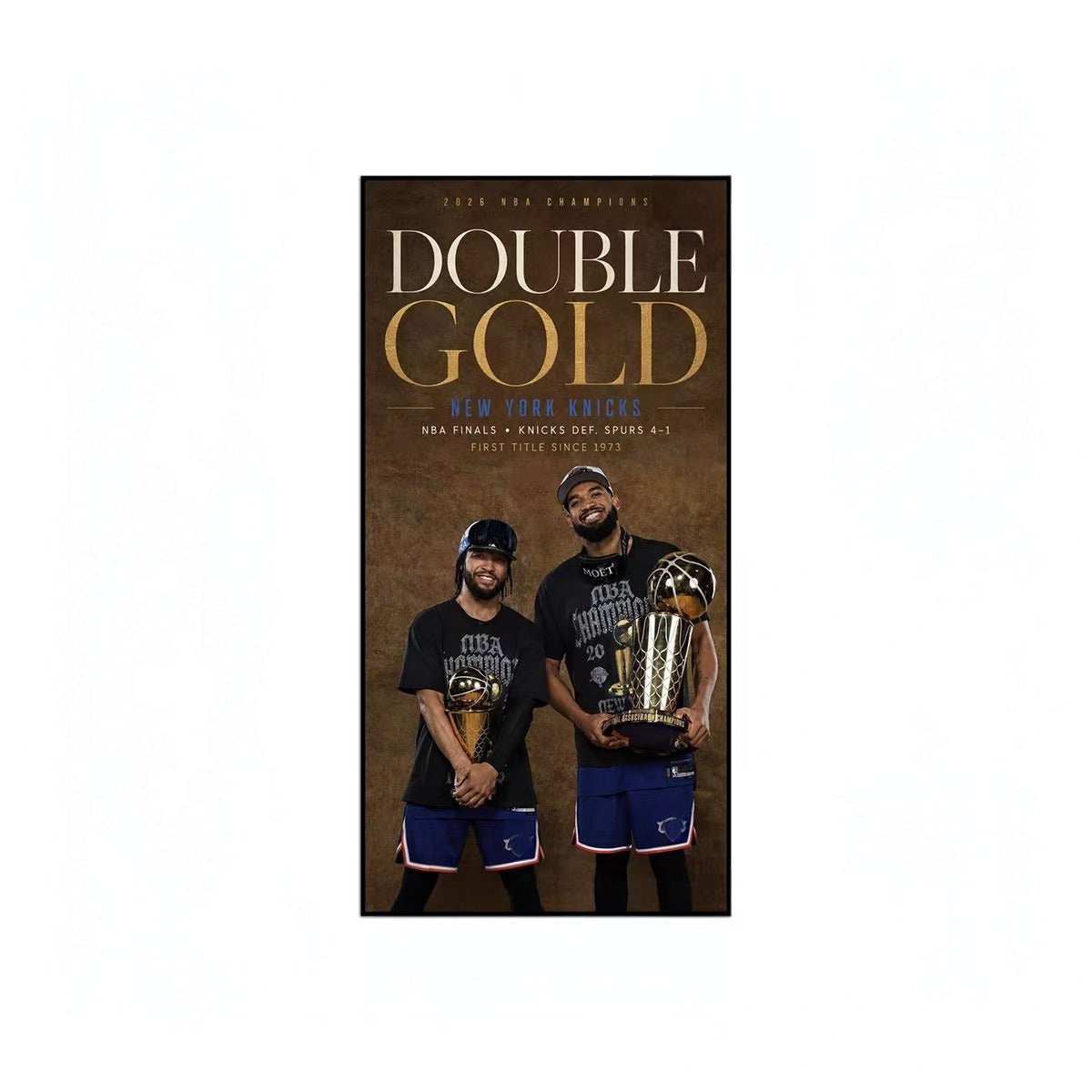 New York Knicks 2026 NBA Champions Team Trophy Wall Art