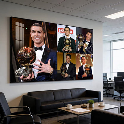 Cristiano Ronaldo Ballon d'Or Trophy Poster – Portugal Football Legend Wall Art