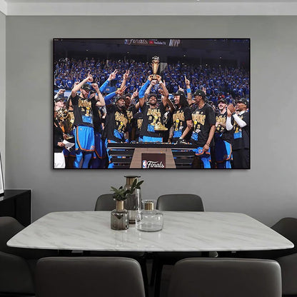 Oklahoma City Thunder 2025 Champions Team Photo Poster – Shai Gilgeous-Alexander Championship Basketball Wall Art