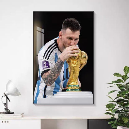 Lionel Messi Ballon d'Or 2022 World Cup Champion Poster – Argentina Football Legend Wall Art