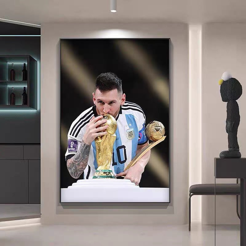Lionel Messi Ballon d'Or 2022 World Cup Champion Poster – Argentina Football Legend Wall Art