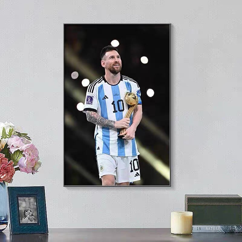 Lionel Messi Ballon d'Or 2022 World Cup Champion Poster – Argentina Football Legend Wall Art
