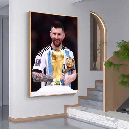 Lionel Messi Ballon d'Or 2022 World Cup Champion Poster – Argentina Football Legend Wall Art