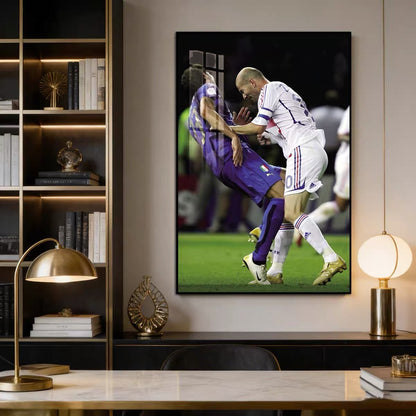 Zinedine Zidane 2006 World Cup Iconic Moment Poster – Football Legend Wall Art