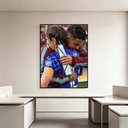 Cristiano Ronaldo & Luka Modrić 2026 World Cup Embrace Poster – Portugal & Croatia Football Legends Wall Art