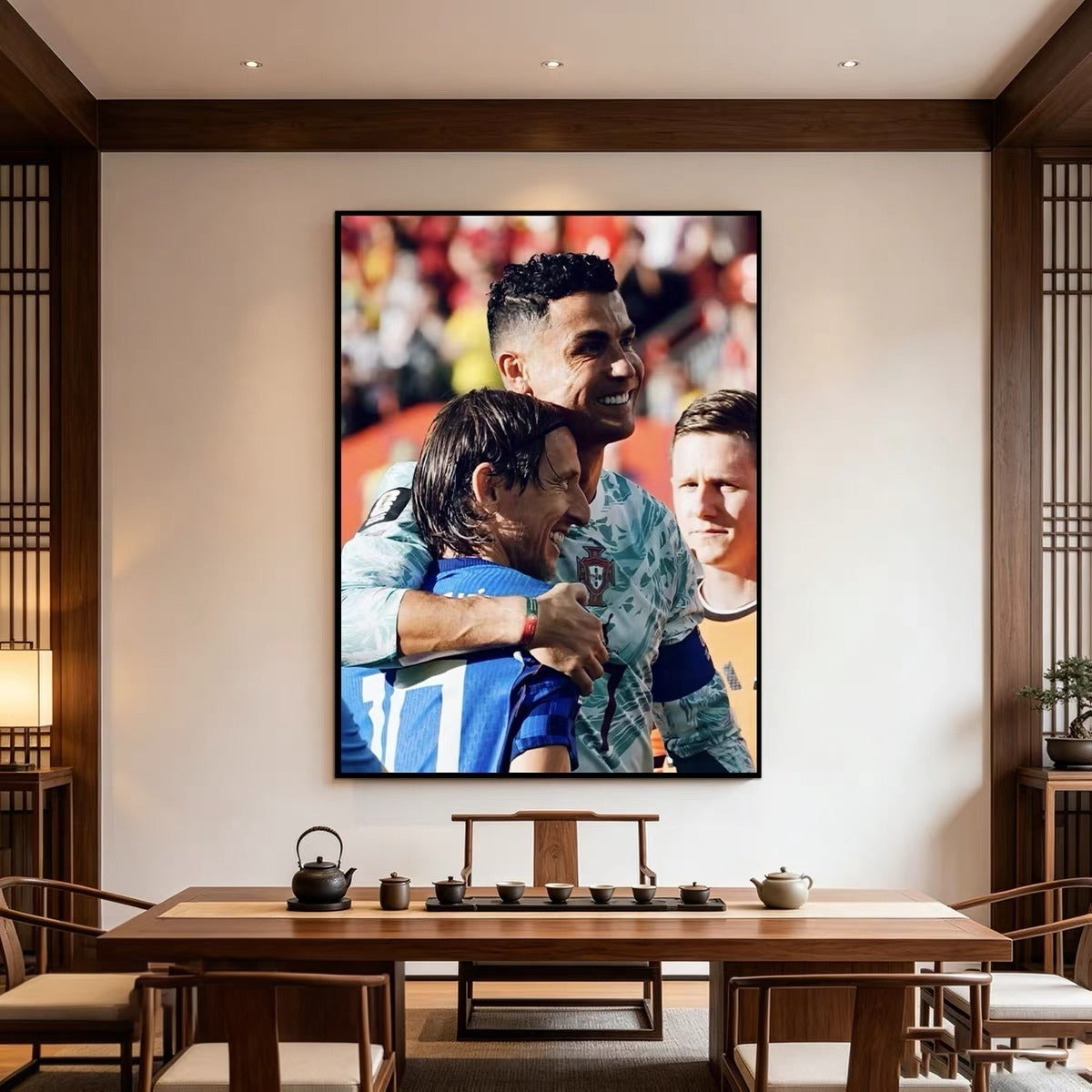 Cristiano Ronaldo & Luka Modrić 2026 World Cup Embrace Poster – Portugal & Croatia Football Legends Wall Art