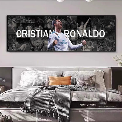 Cristiano Ronaldo Career Tribute Football Wall Art - Portugal & Real Madrid Legend Landscape Print Home Decor
