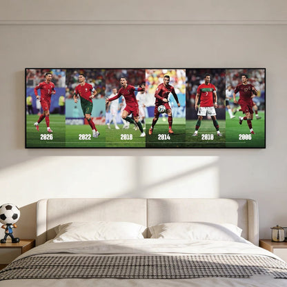 Cristiano Ronaldo 2006-2026 Six World Cup Journey Poster – Portugal Football Legend Wall Art