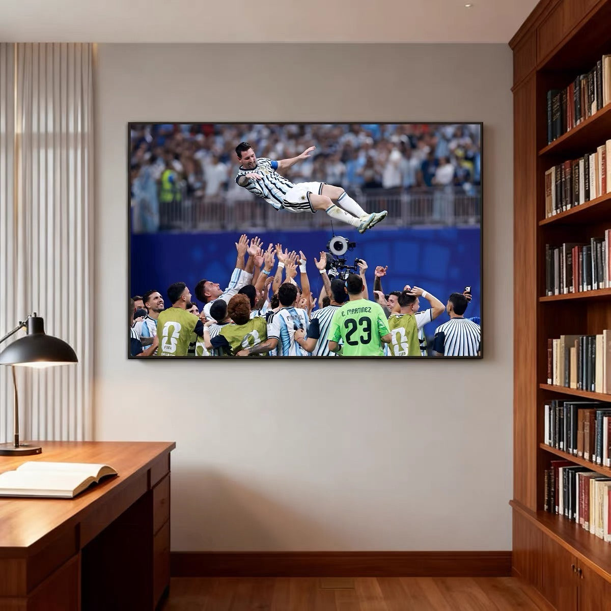 Lionel Messi Argentina Teammates Celebration Poster – World Cup Football Legend Wall Art