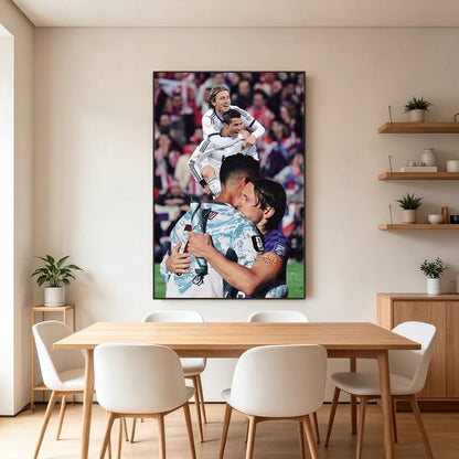Cristiano Ronaldo & Luka Modrić 2026 World Cup Embrace Poster – Portugal & Croatia Football Legends Wall Art