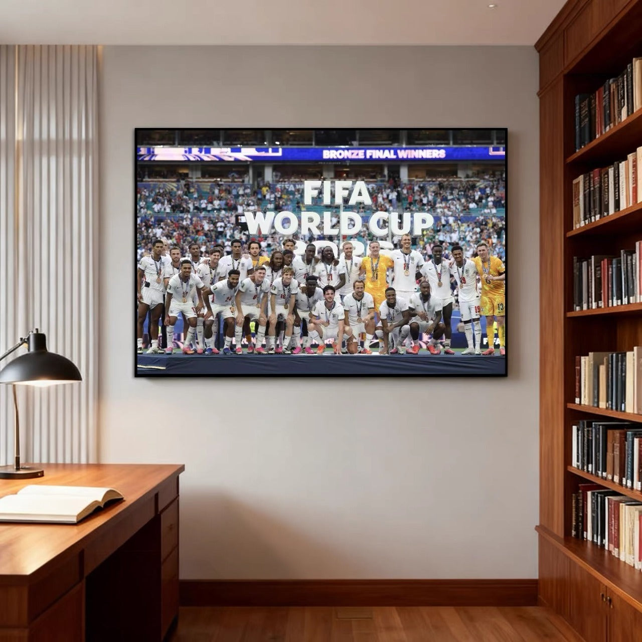 England 2026 World Cup Third Place Team Celebration Poster – Kane Bellingham Football Wall Art