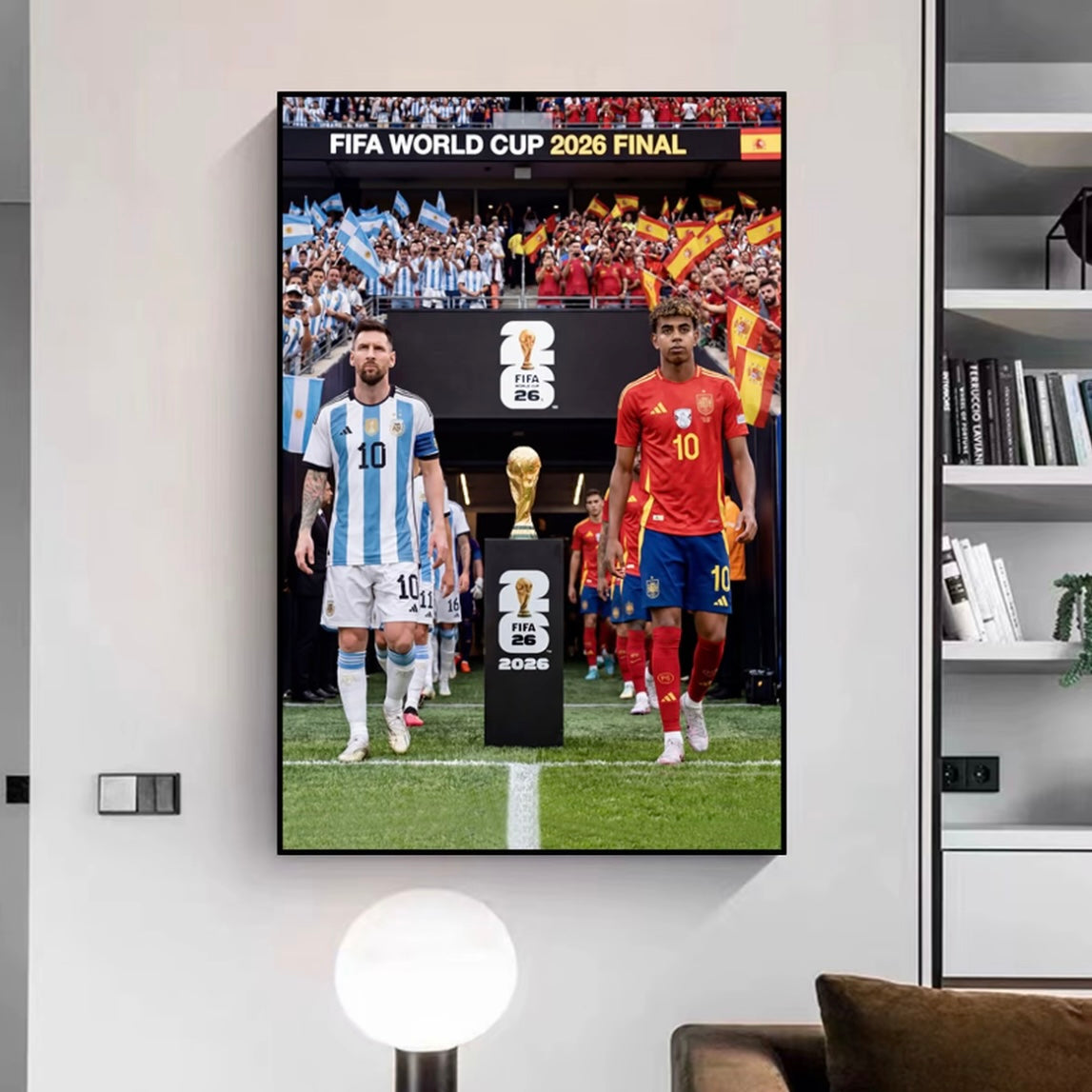 Lionel Messi & Lamine Yamal 2026 World Cup Final Poster – Football Legends Wall Art