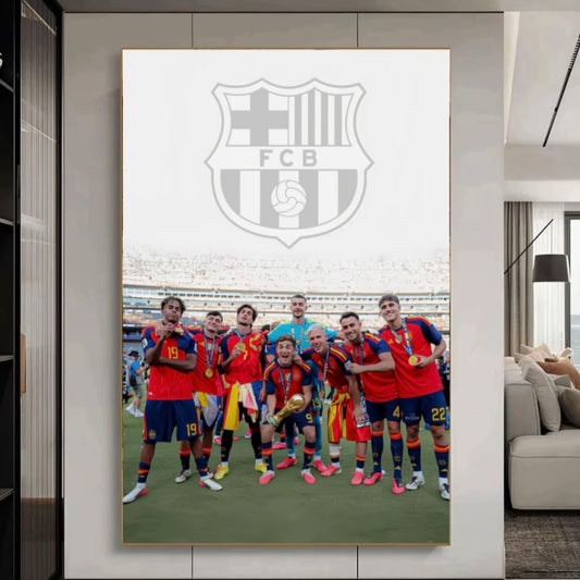 2026 World Cup Spain Champion Wall Art – Star Poster, La Roja Victory Decor, Soccer Fan Gift