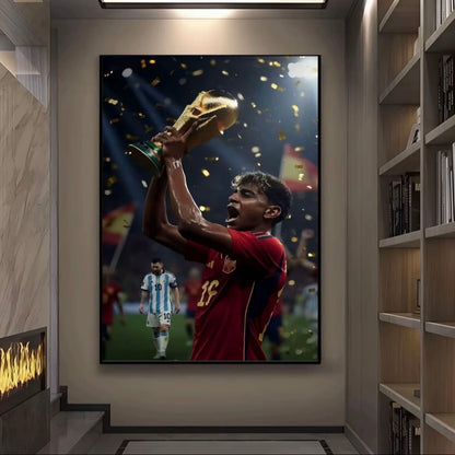 2026 World Cup Spain Champion Wall Art – Star Poster, La Roja Victory Decor, Soccer Fan Gift