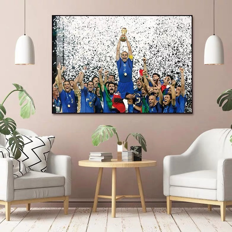 World Cup Champions Collection Poster – Brazil France Spain Germany Italy Football Legend Wall Art