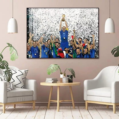 World Cup Champions Collection Poster – Brazil France Spain Germany Italy Football Legend Wall Art