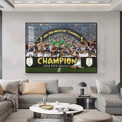 World Cup Champions Collection Poster – Brazil France Spain Germany Italy Football Legend Wall Art