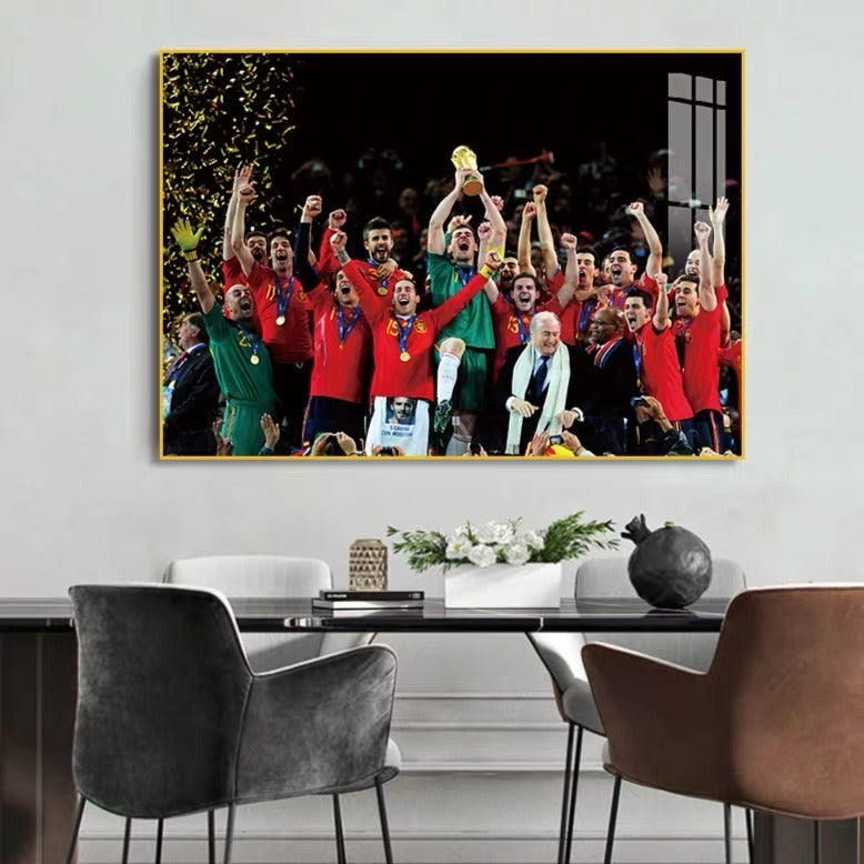 World Cup Champions Collection Poster – Brazil France Spain Germany Italy Football Legend Wall Art