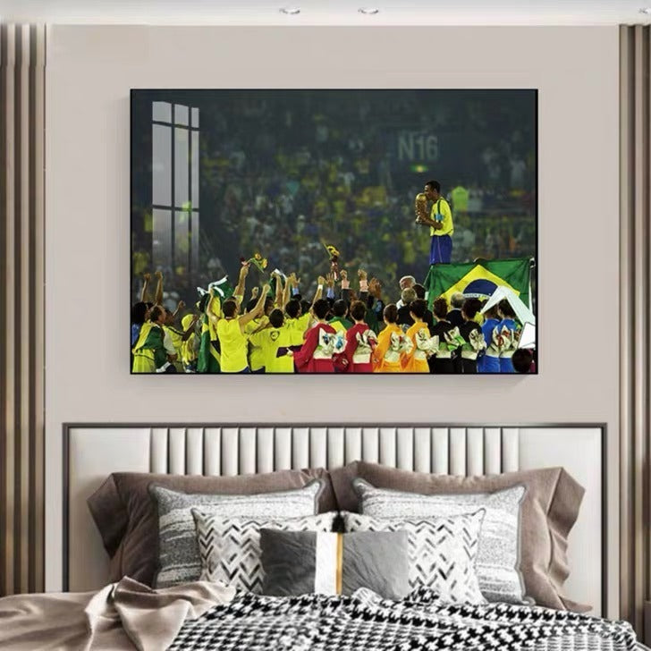 World Cup Champions Collection Poster – Brazil France Spain Germany Italy Football Legend Wall Art