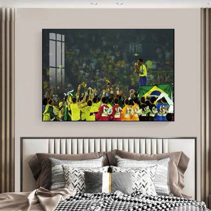 World Cup Champions Collection Poster – Brazil France Spain Germany Italy Football Legend Wall Art