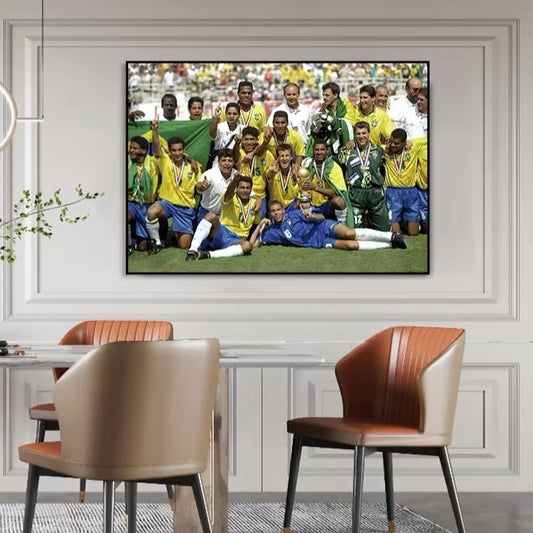 World Cup Champions Collection Poster – Brazil France Spain Germany Italy Football Legend Wall Art