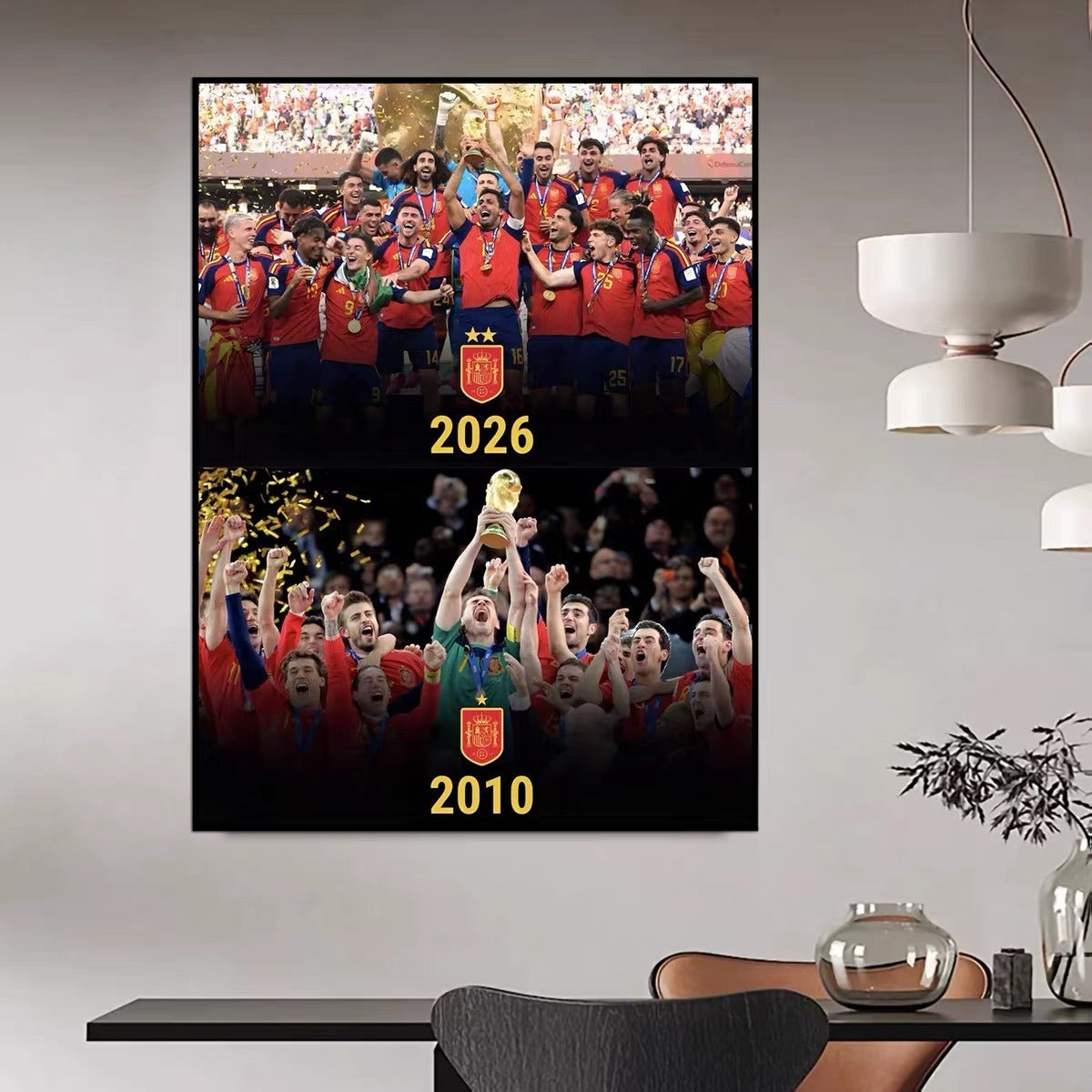 2026 World Cup Spain Champion Wall Art – Star Poster, La Roja Victory Decor, Soccer Fan Gift
