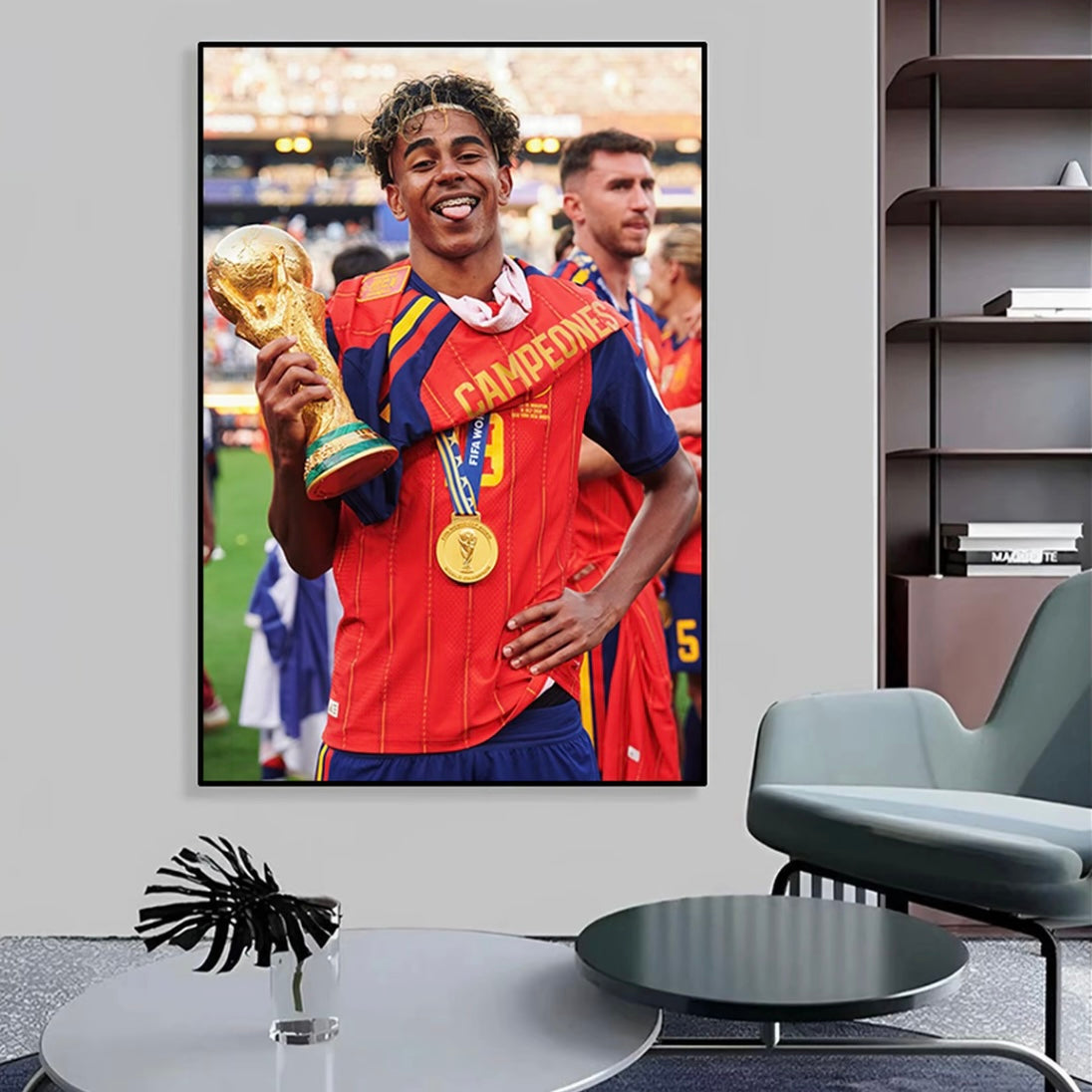 2026 World Cup Spain Champion Wall Art – Star Poster, La Roja Victory Decor, Soccer Fan Gift